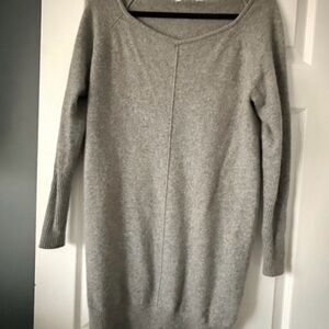 Athleta Luxe Grey Cashmere Crew Sweater Dress